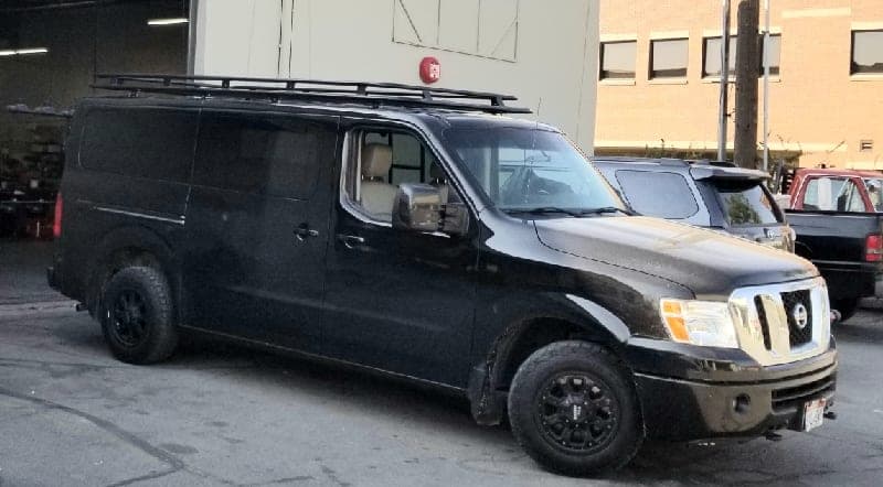 Nissan Nv + Aluminess = room for all the gear.