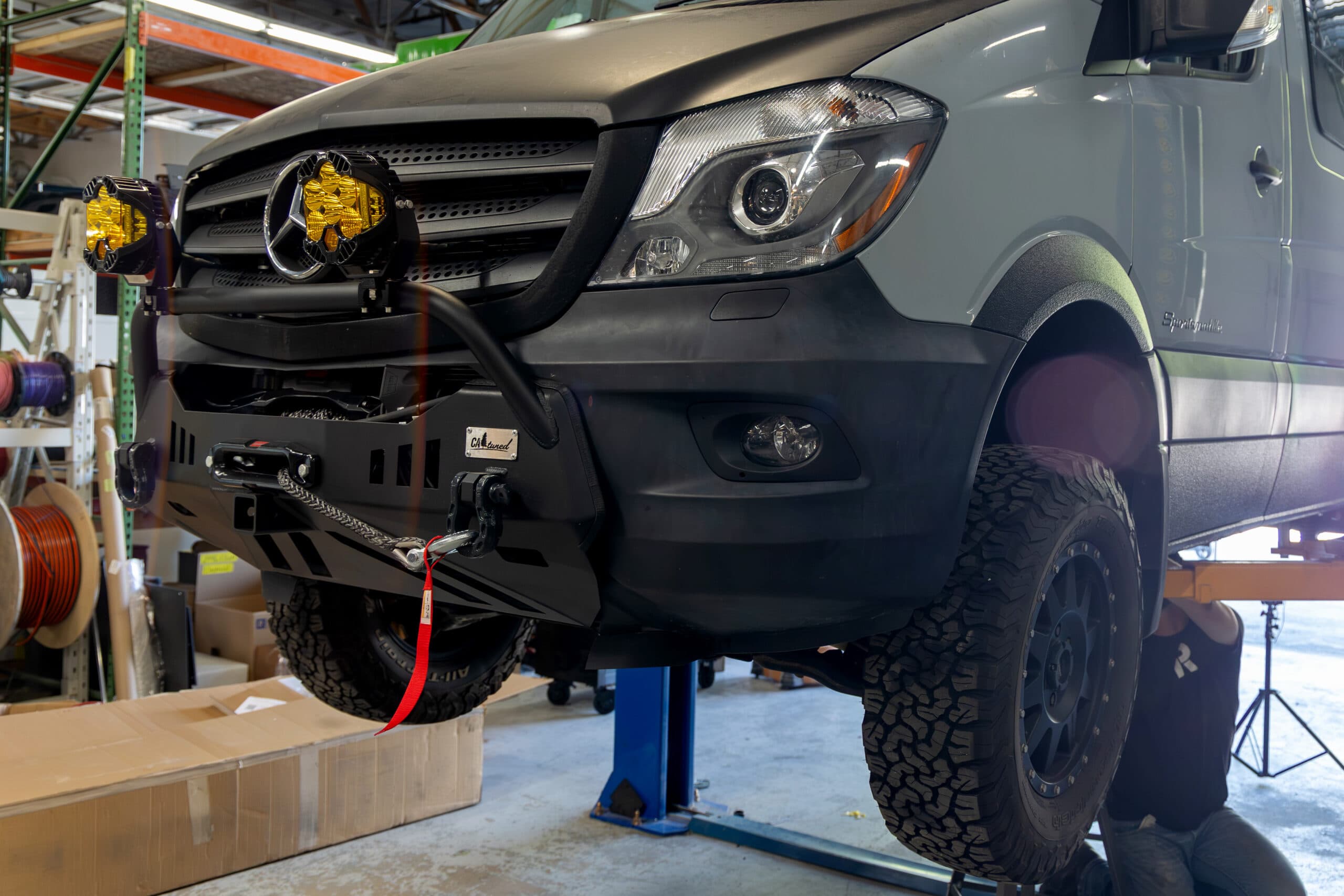Sprinter van suspension upgrade in the Reparadise shop