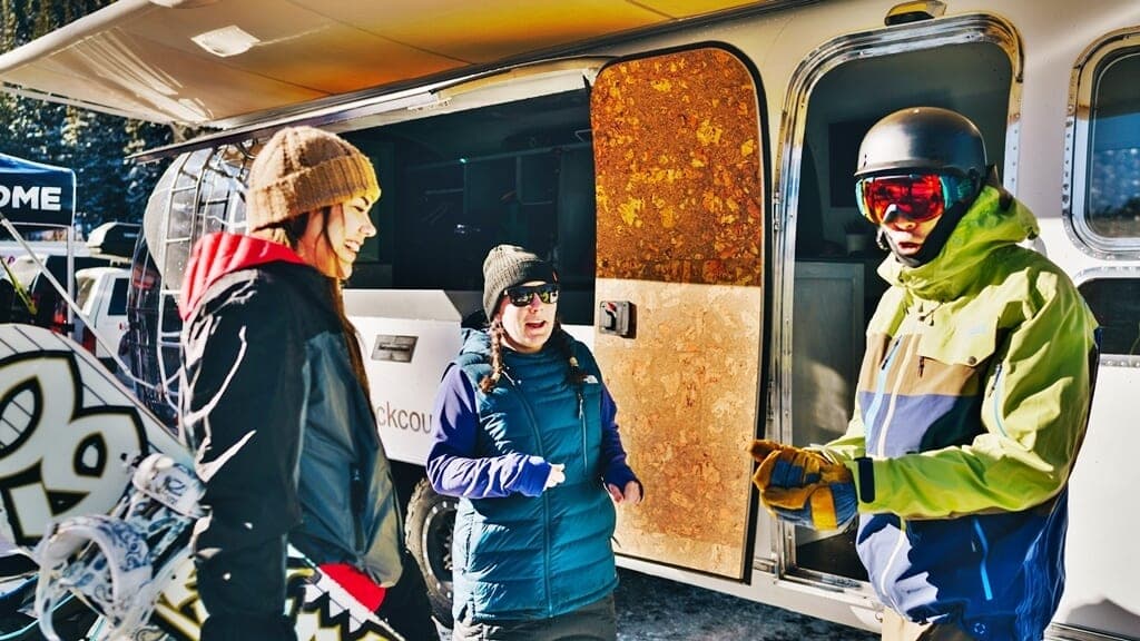 Backcountry.com's Airstream brand experience vehicle at an event