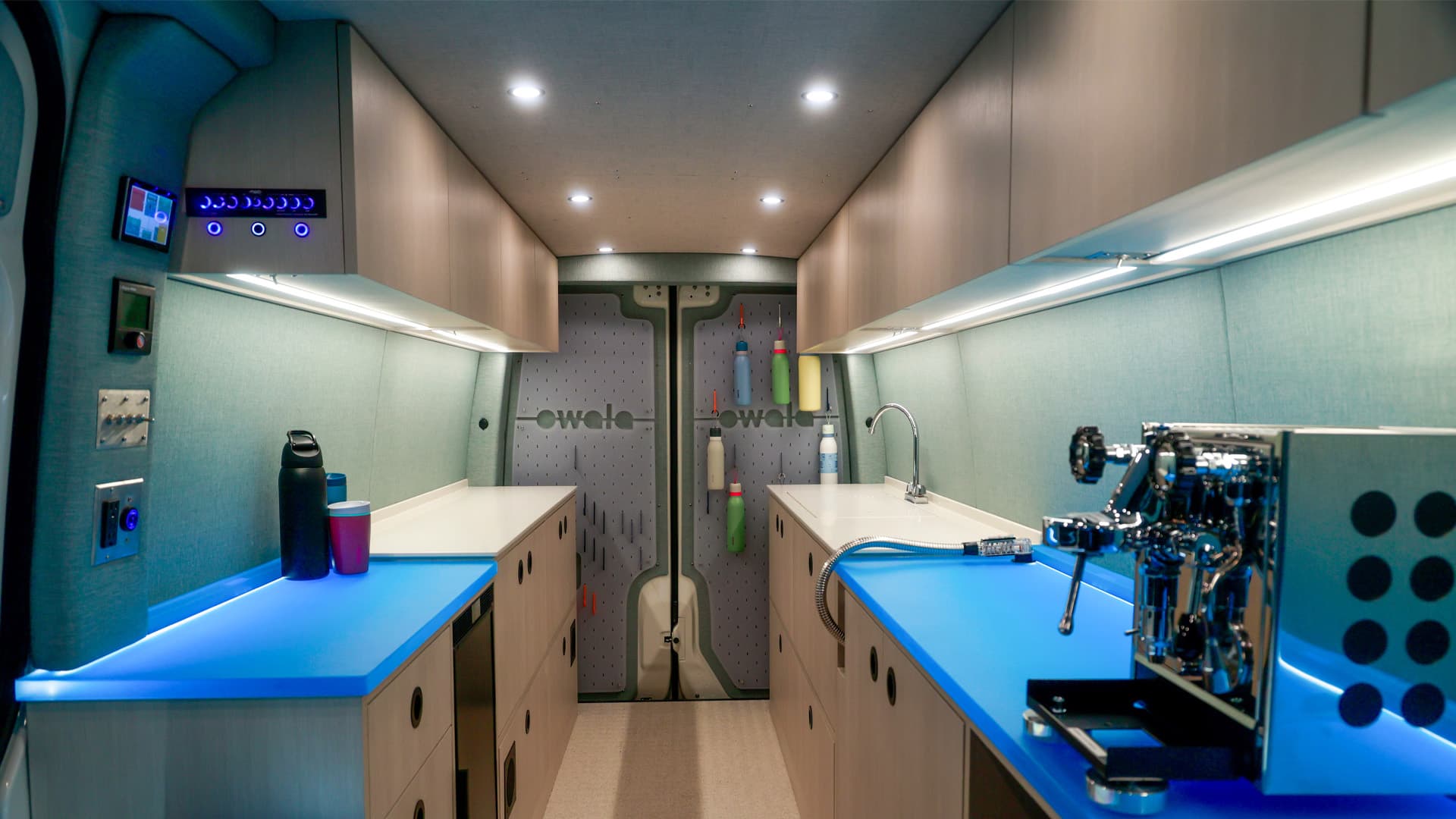 Owala van interior lighting with clean design lines