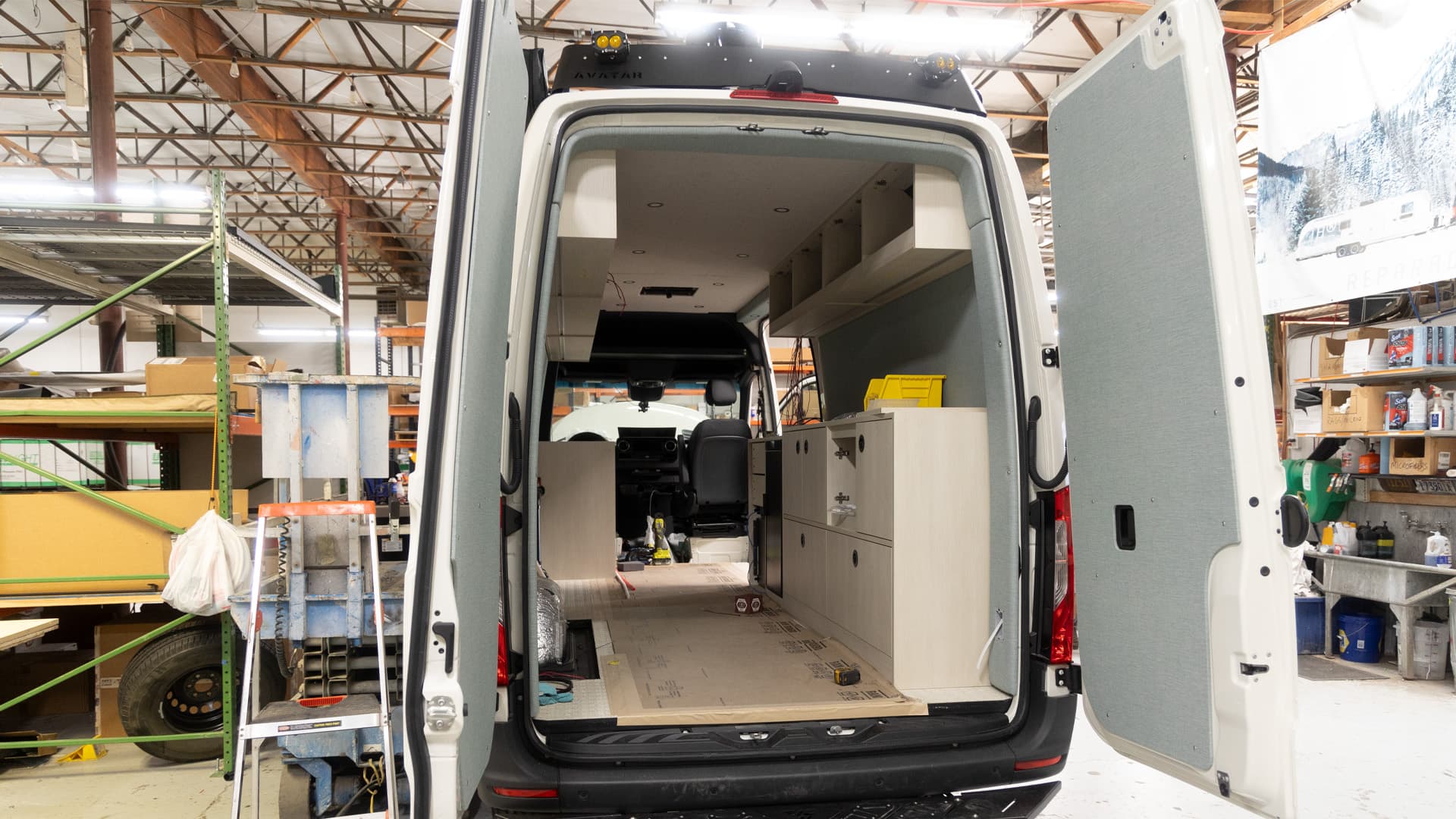 Owala Brand Experience Vehicle interior transformation from cargo van to super van