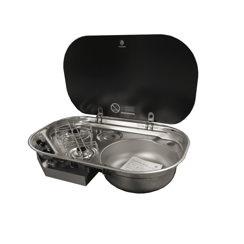 Dometic MO832207D00FPUS 2-Burner Sink/Stove Combination w/Glass Lid 