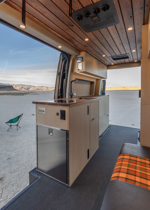 SAGA Van kitchen area